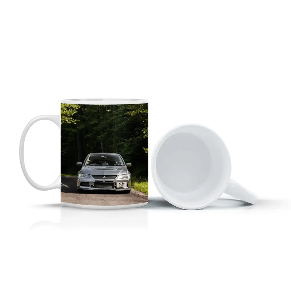 Mitsubishi Lancer Evolution Forest Road Front – Mugs