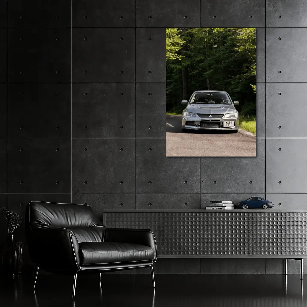 Mitsubishi Lancer Evolution Forest Road Front – Wall Art