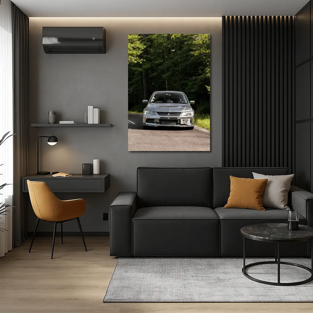 Mitsubishi Lancer Evolution Forest Road Front – Wall Art