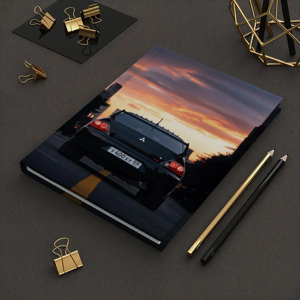 Mitsubishi Lancer Rear City Sunset Street – Notebooks