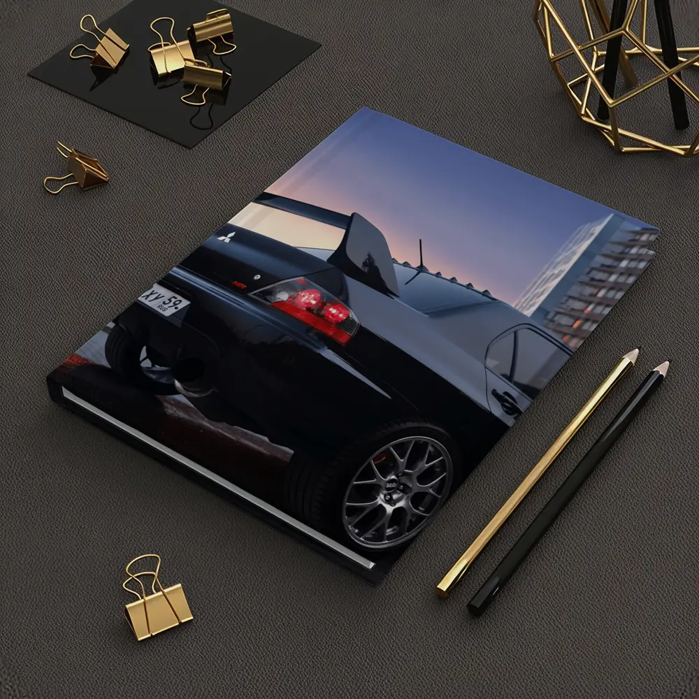 Mitsubishi Lancer Evolution Black City Sunset – Notebooks
