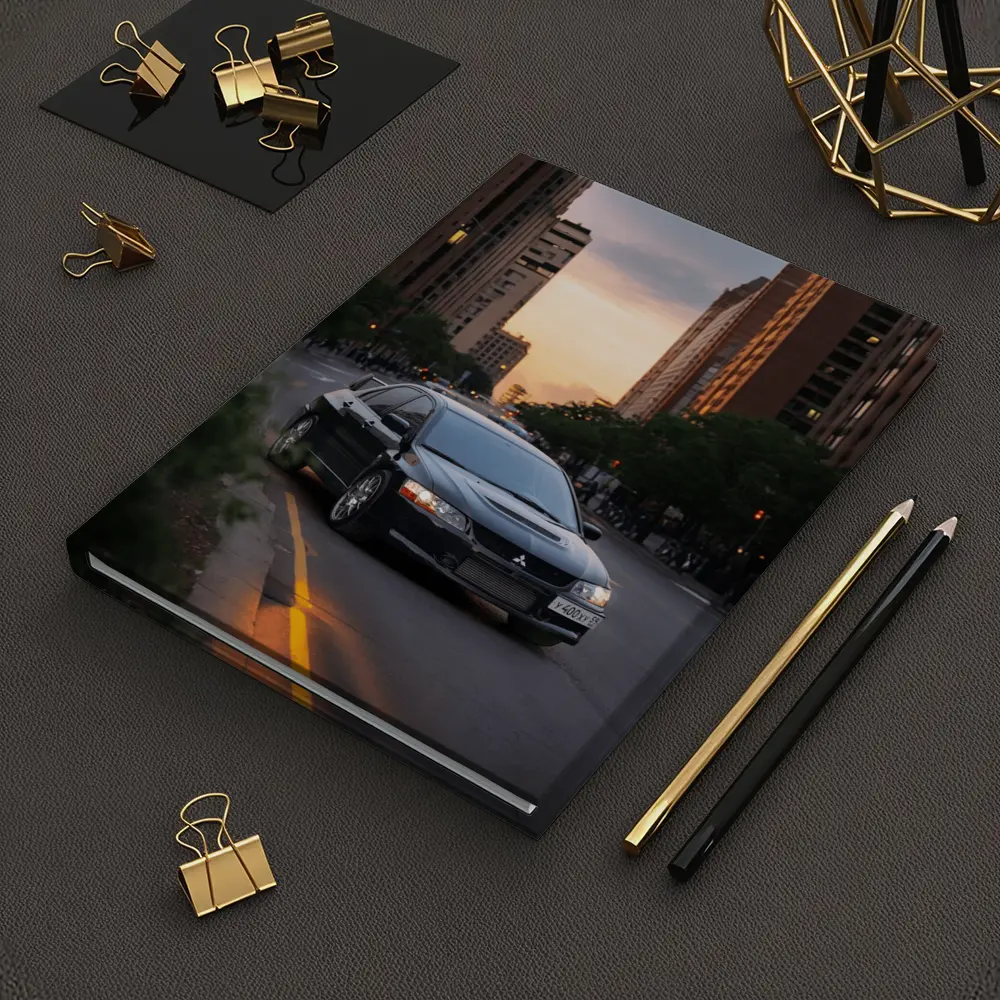 Mitsubishi Lancer Evolution Black City Sunset – Notebooks