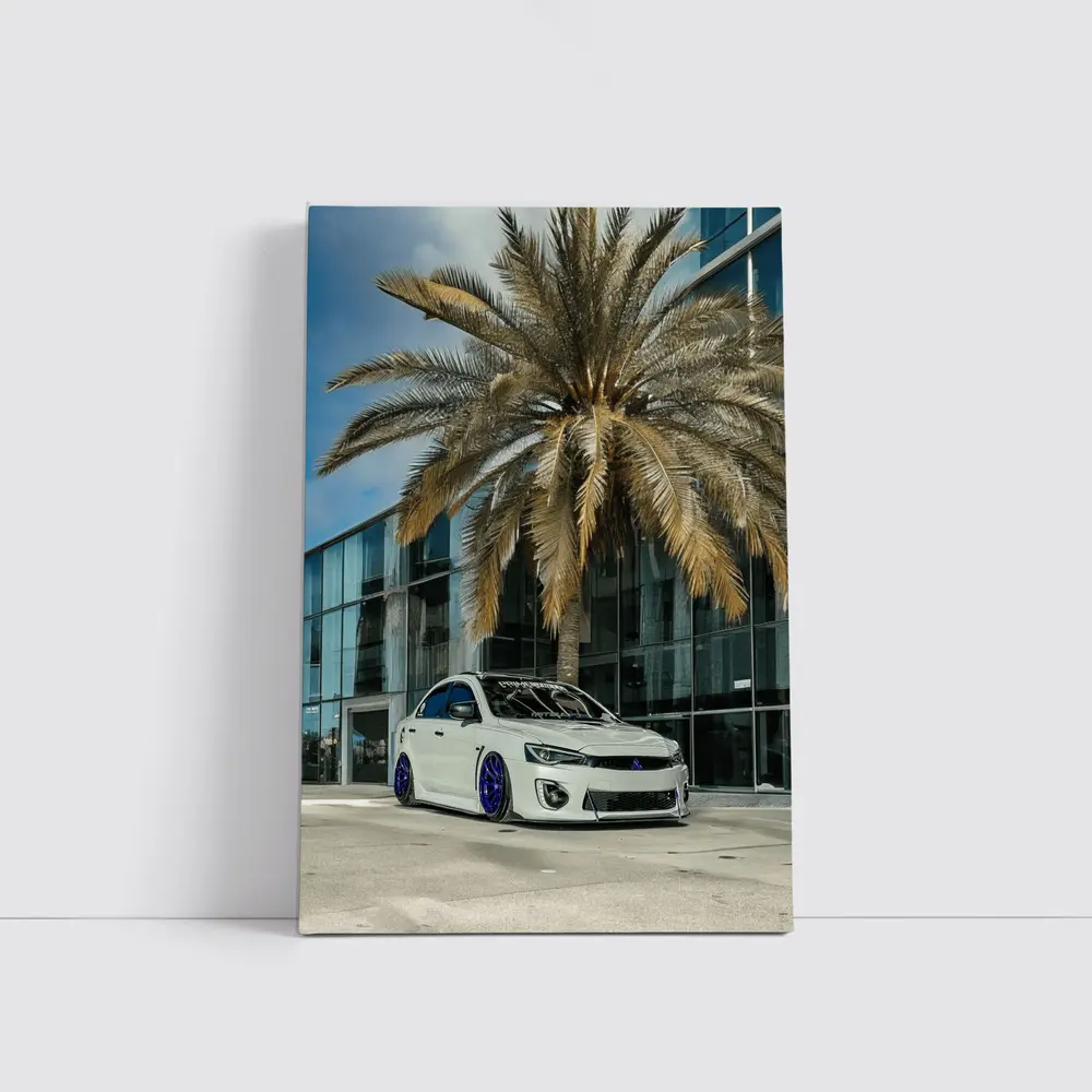 Mitsubishi Lancer Stance Build Palm Tree City – Wall Art