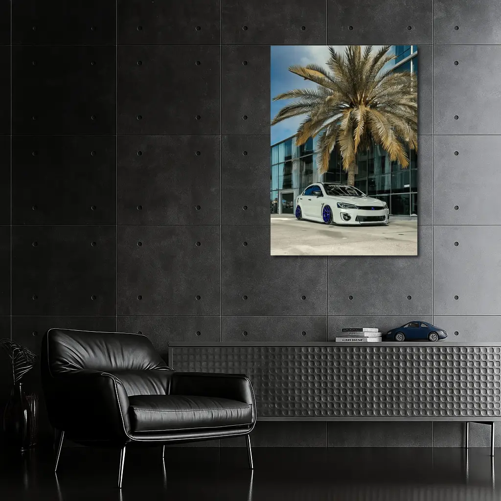 Mitsubishi Lancer Stance Build Palm Tree City – Wall Art