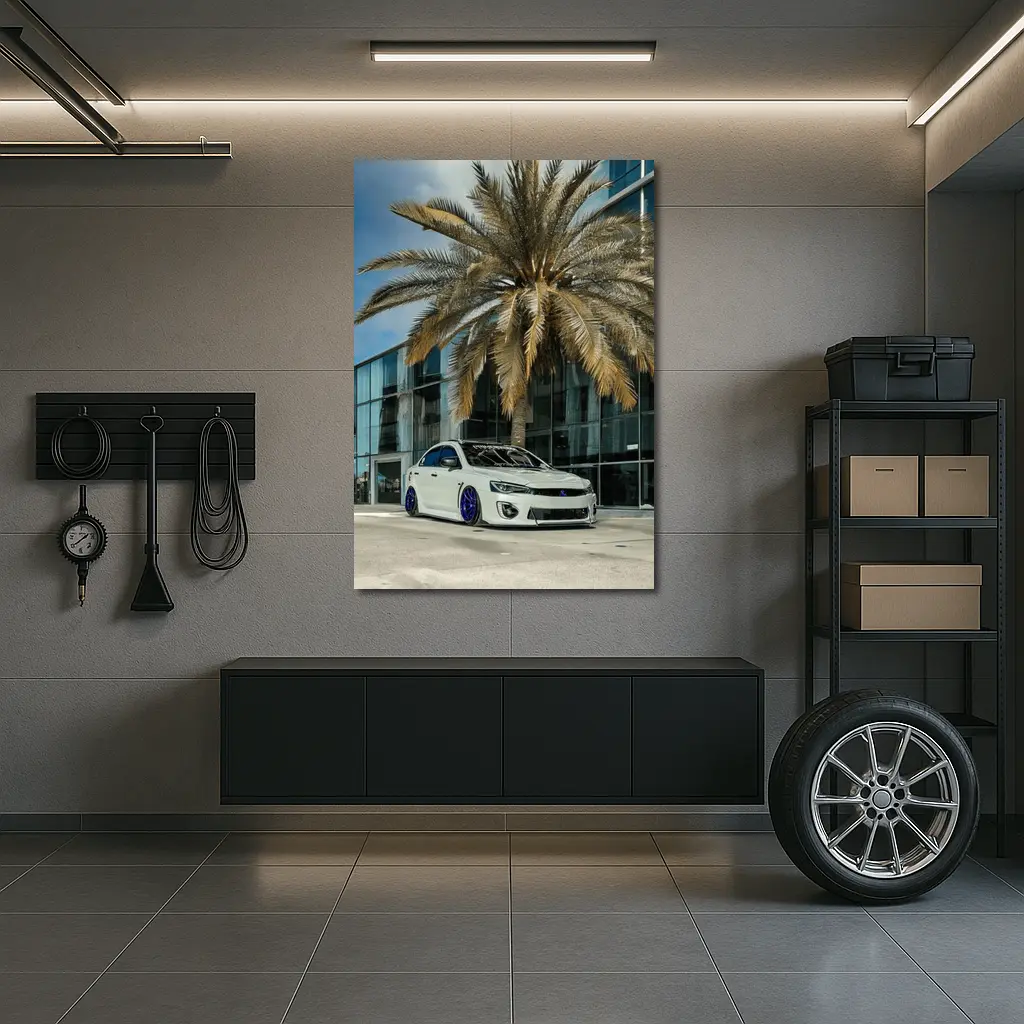 Mitsubishi Lancer Stance Build Palm Tree City – Wall Art