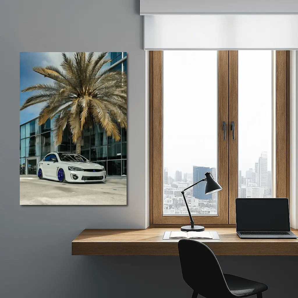 Mitsubishi Lancer Stance Build Palm Tree City – Wall Art