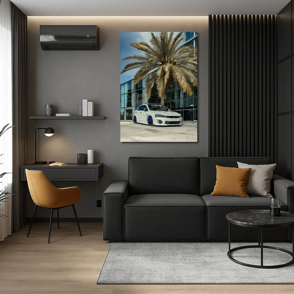 Mitsubishi Lancer Stance Build Palm Tree City – Wall Art