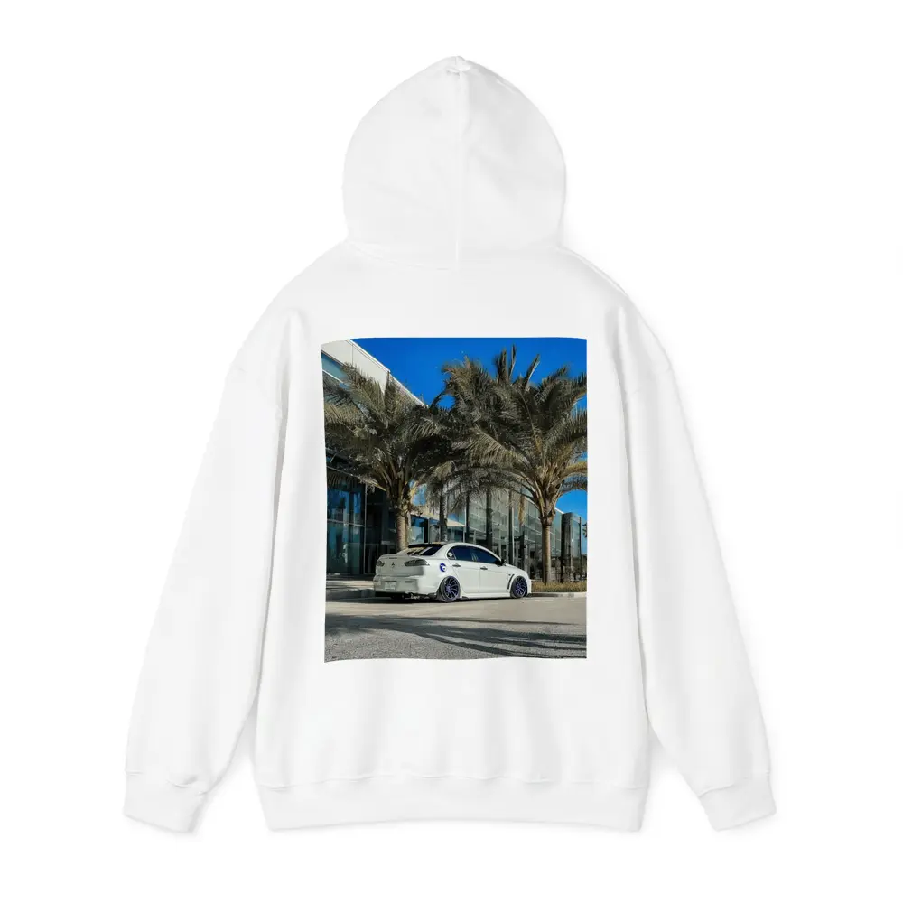 Mitsubishi Lancer Stance White Palm Tree City – Hoodies