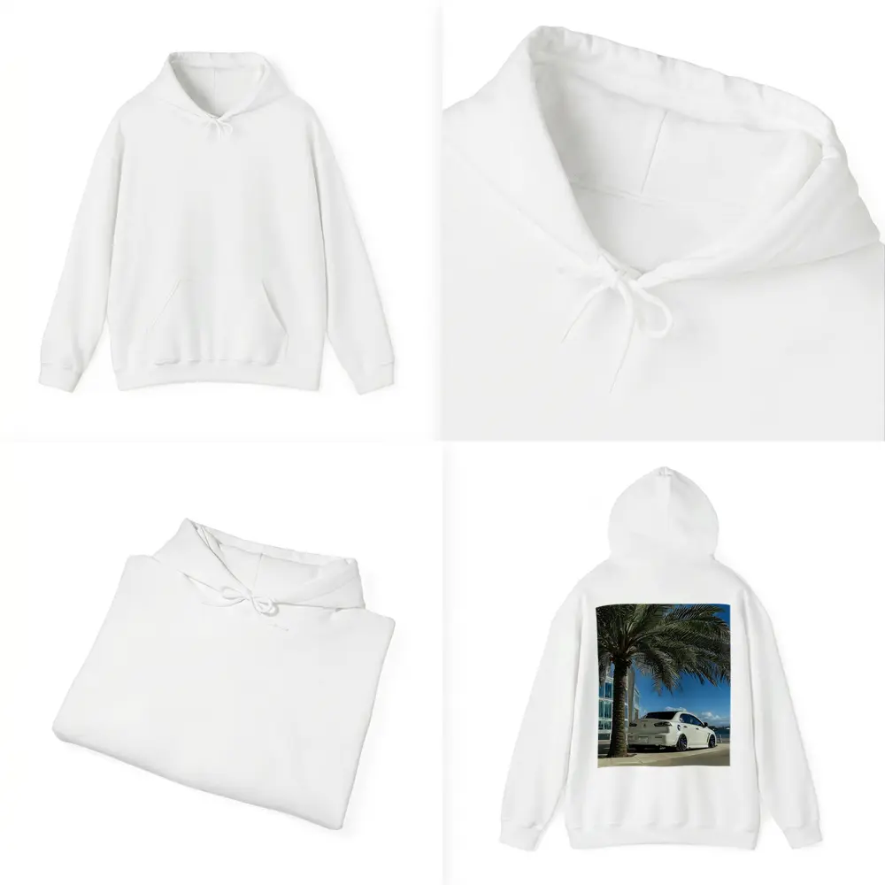 Mitsubishi Lancer White Stance City Palm Tree – Hoodies