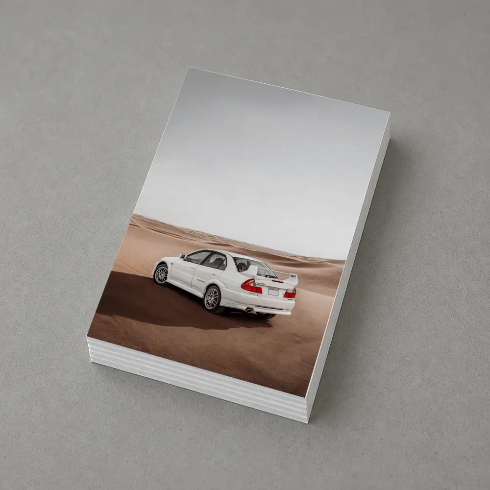 Mitsubishi Lancer Evolution White Desert Dunes – Postcards