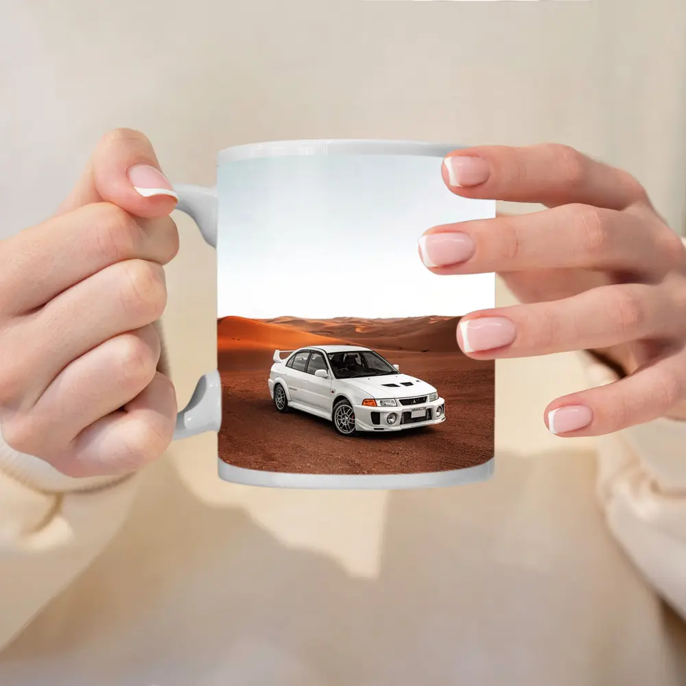 Mitsubishi Lancer Evolution White Desert Dunes – Mugs