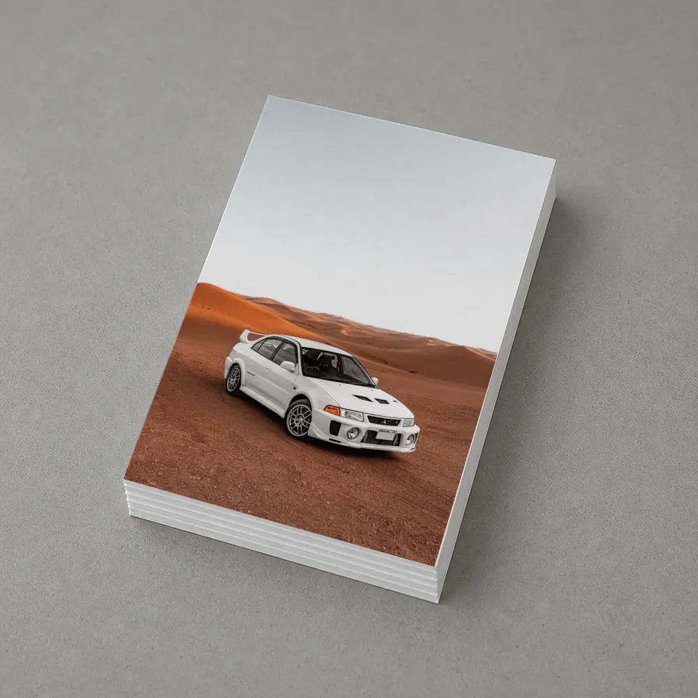 Mitsubishi Lancer Evolution White Desert Dunes – Postcards