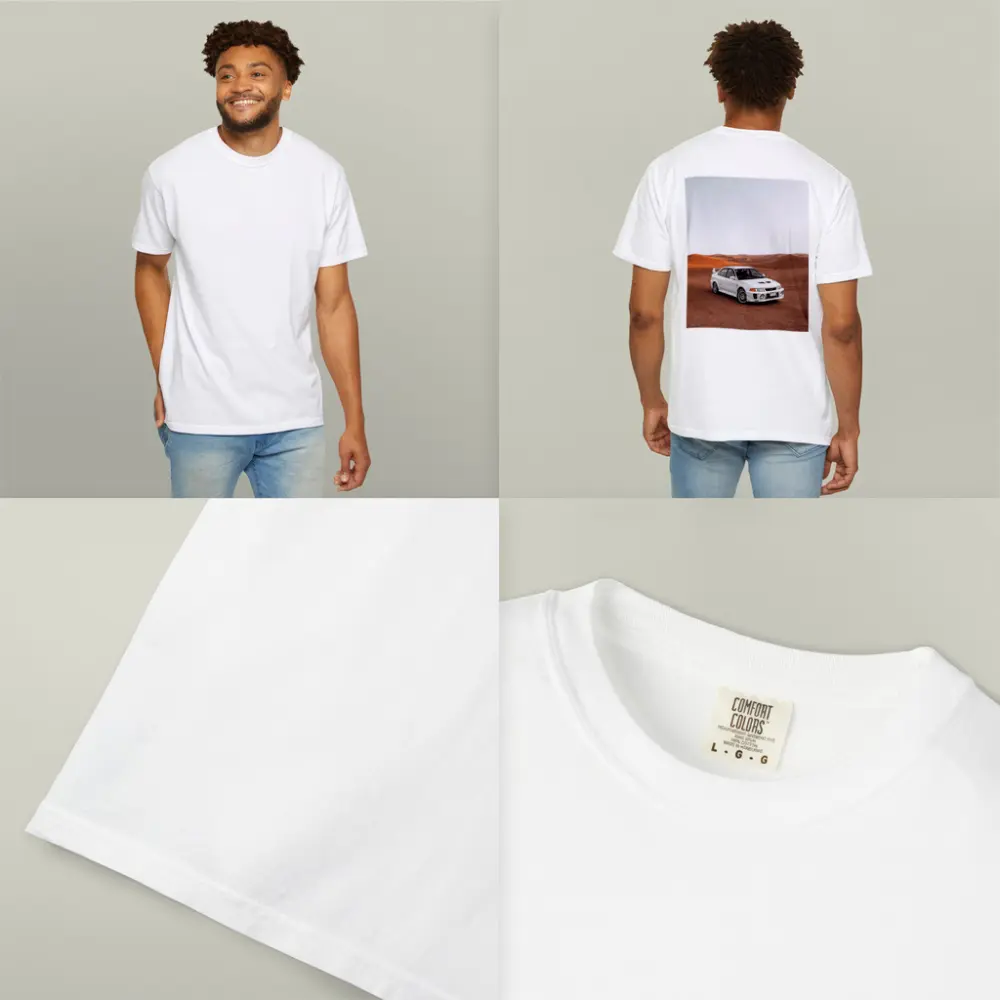Mitsubishi Lancer Evolution White Desert Dunes – T-Shirts