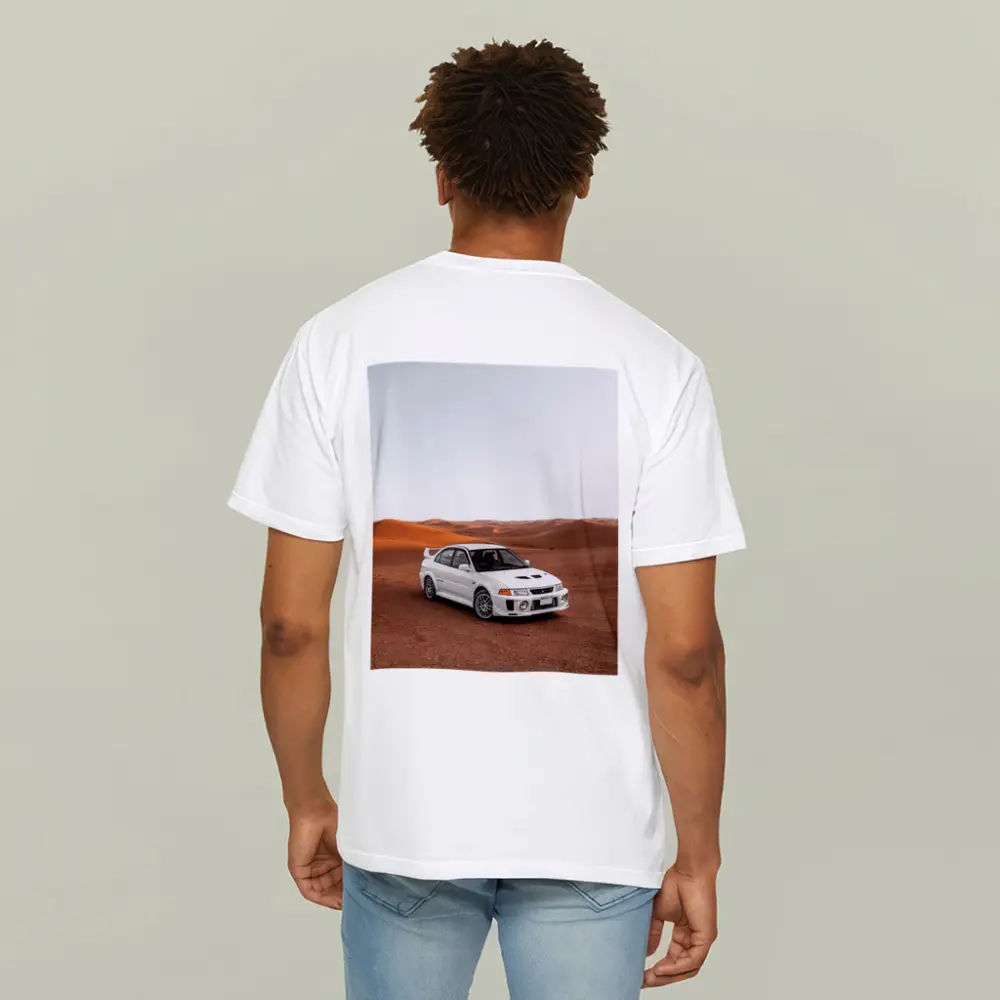 Mitsubishi Lancer Evolution White Desert Dunes – T-Shirts