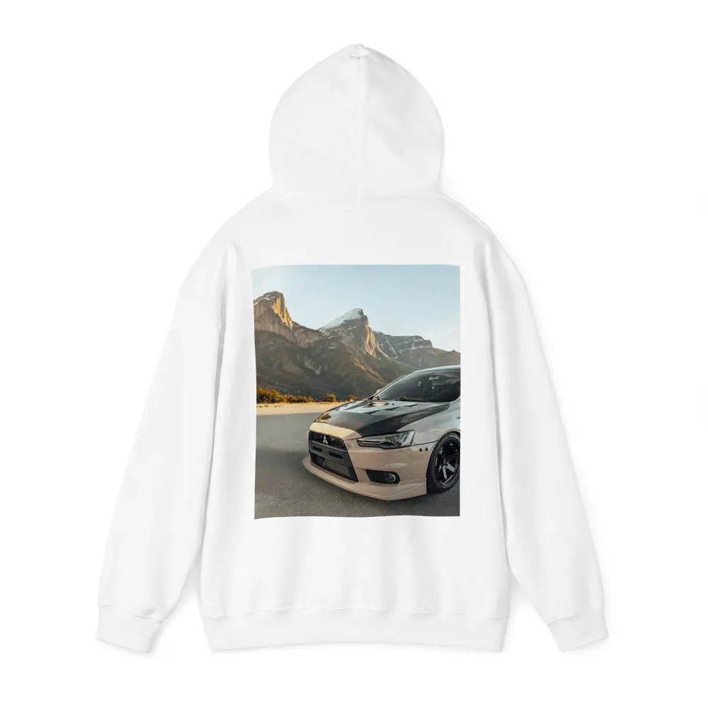 Mitsubishi Lancer Evolution Mountain Road Scene – Hoodies
