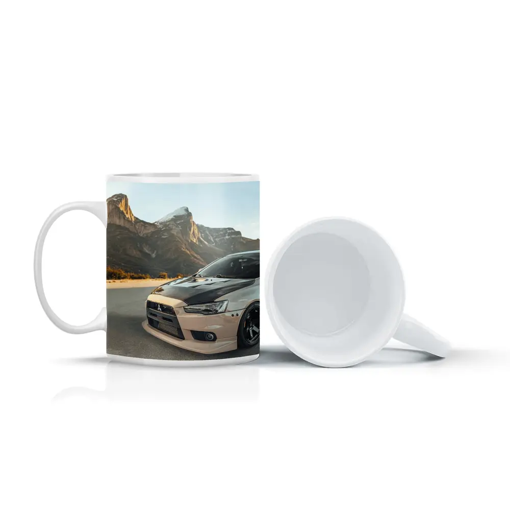 Mitsubishi Lancer Evolution Mountain Road Scene – Mugs