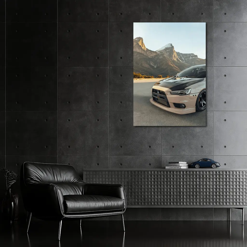 Mitsubishi Lancer Evolution Mountain Road Scene – Wall Art
