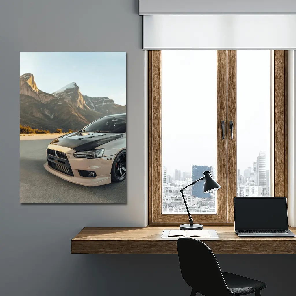 Mitsubishi Lancer Evolution Mountain Road Scene – Wall Art