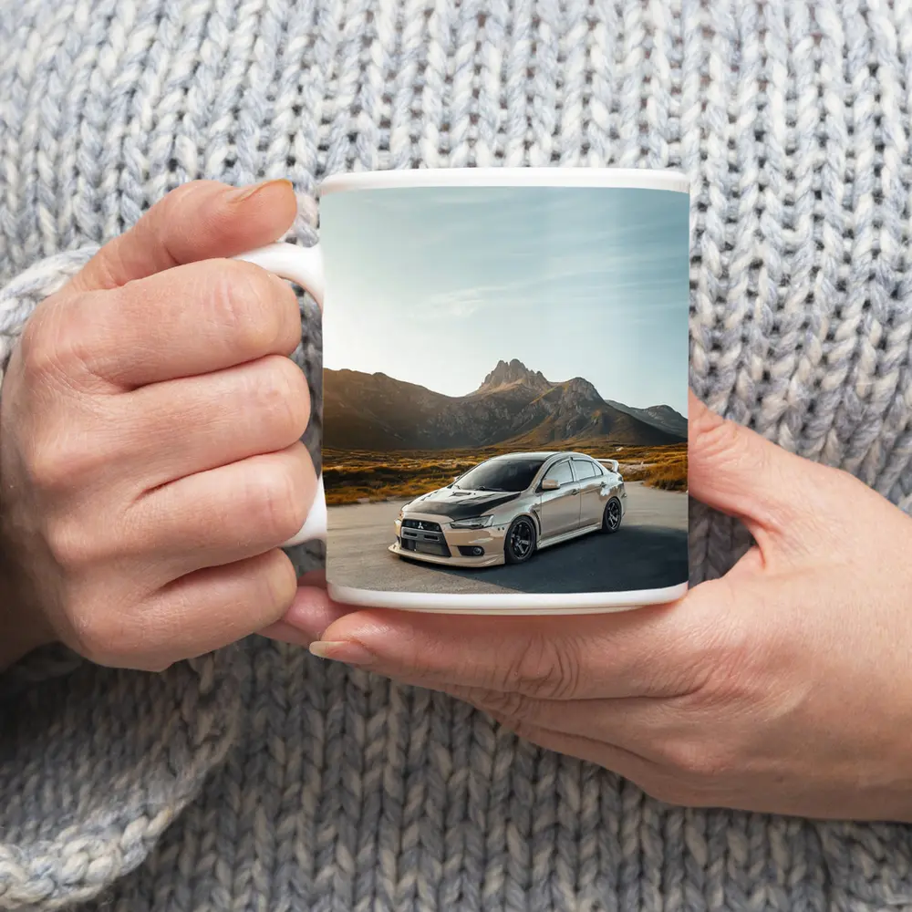 Mitsubishi Lancer Evo Mountain Road Sunset – Mugs