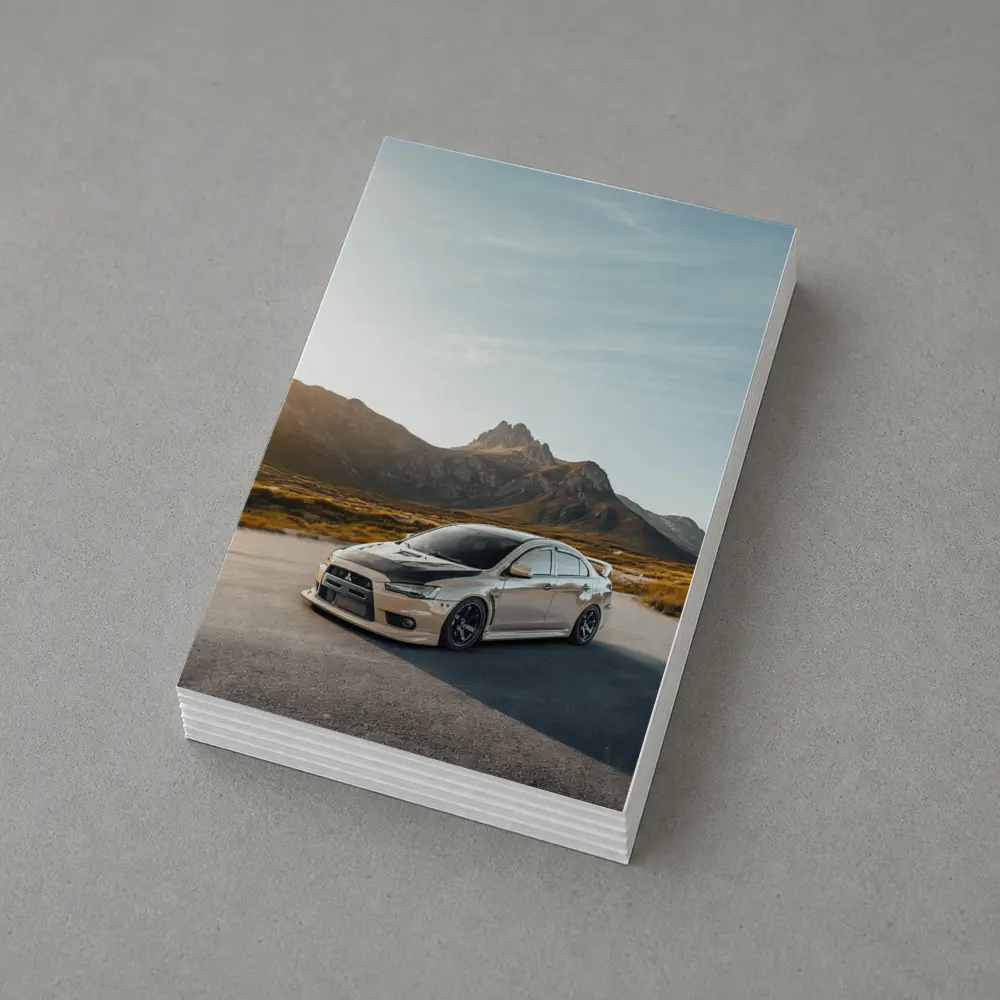Mitsubishi Lancer Evo Mountain Road Sunset – Postcards