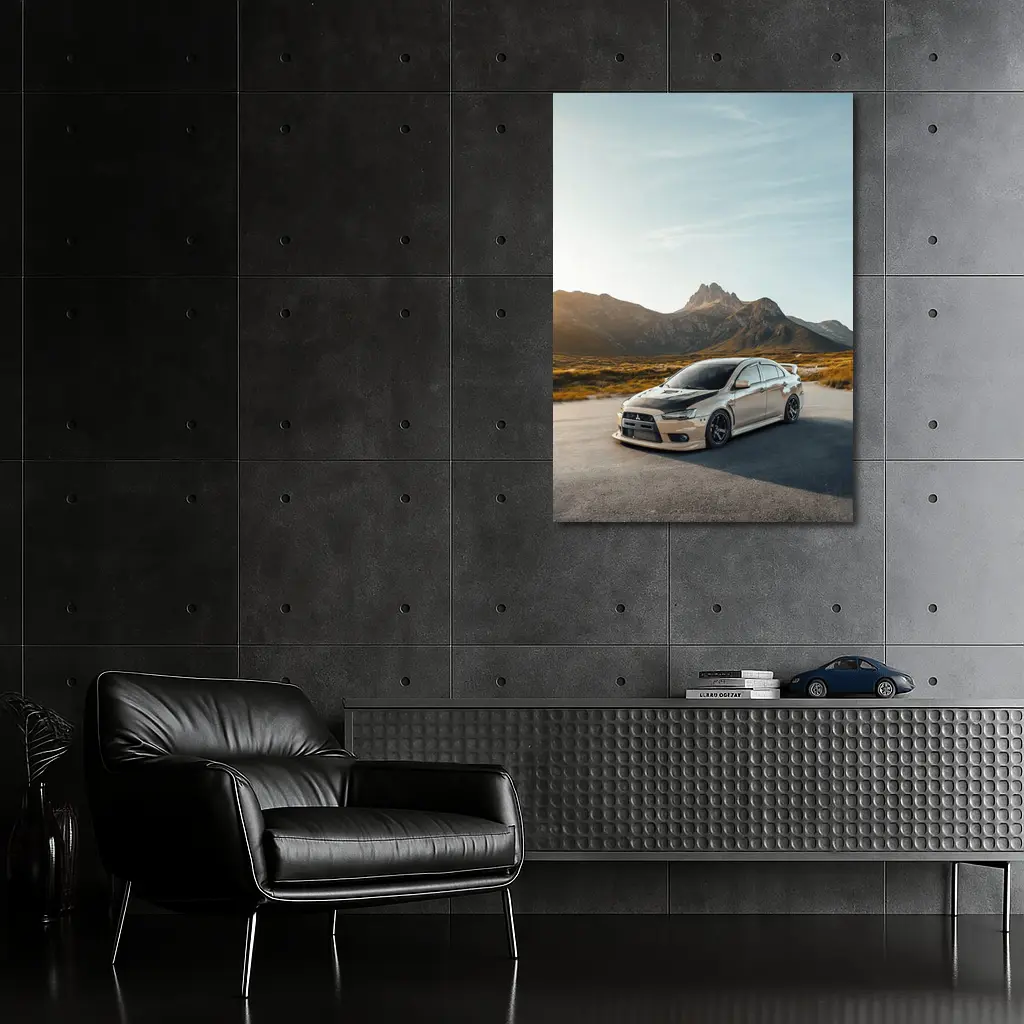 Mitsubishi Lancer Evo Mountain Road Sunset – Wall Art
