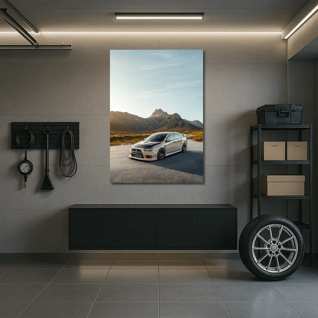 Mitsubishi Lancer Evo Mountain Road Sunset – Wall Art