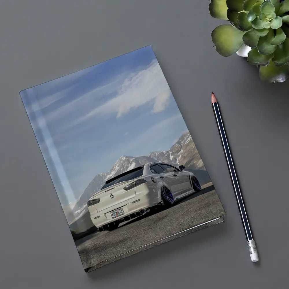 Mitsubishi Lancer Evolution White Mountain Road – Notebooks