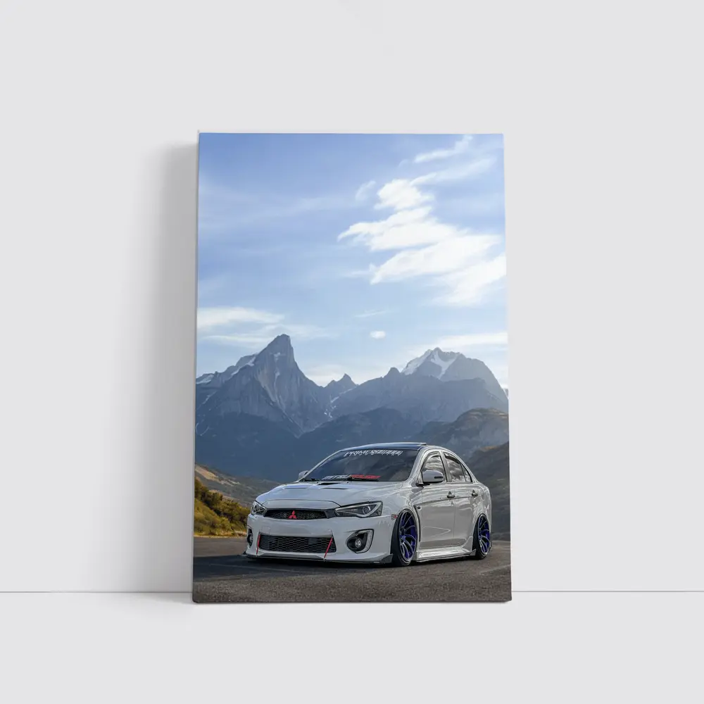 Mitsubishi Lancer Evolution Mountain Road Scene – Wall Art