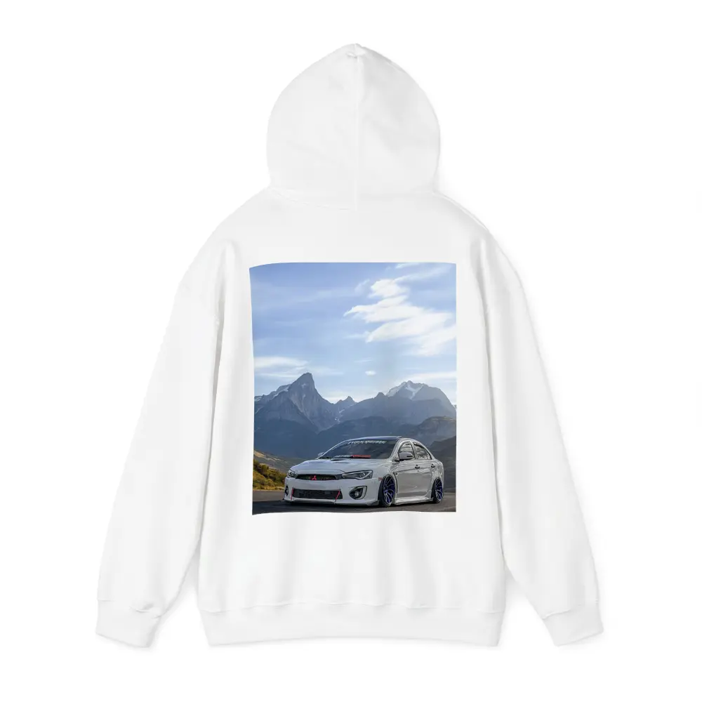 Mitsubishi Lancer Evolution Mountain Road Scene – Hoodies
