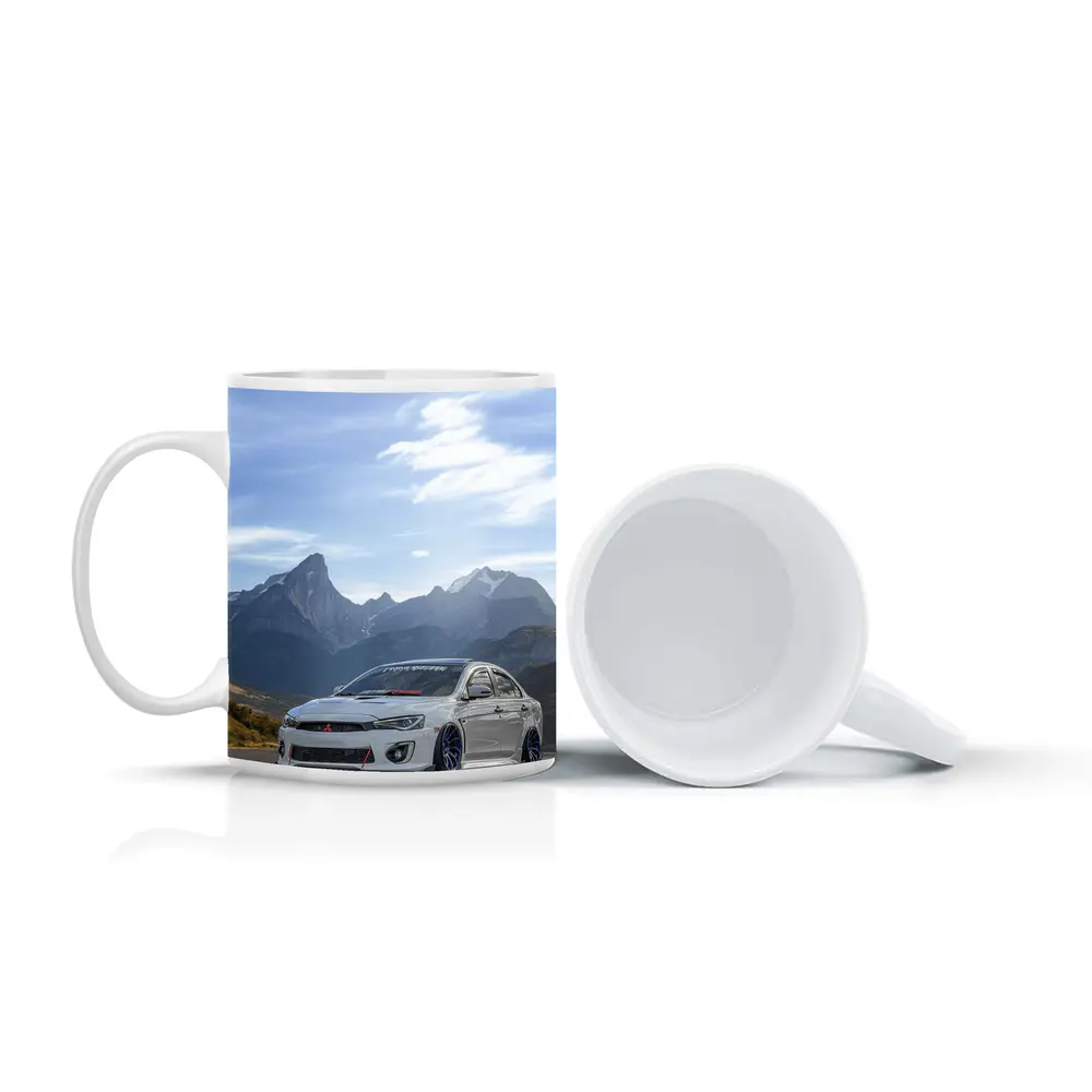 Mitsubishi Lancer Evolution Mountain Road Scene – Mugs