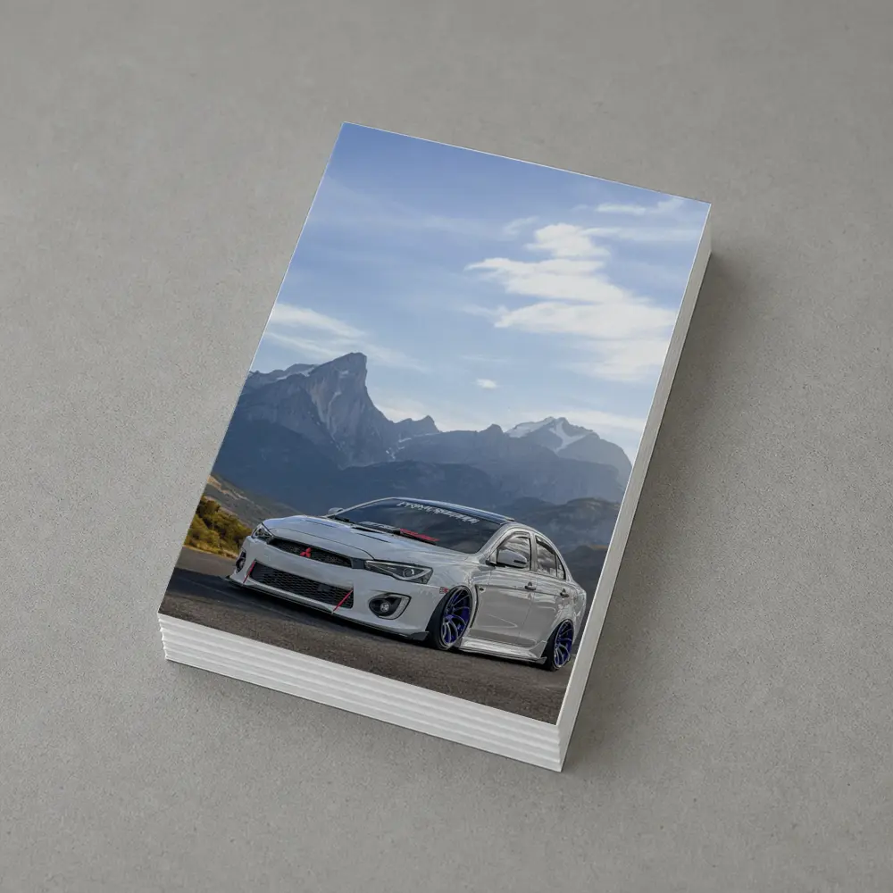 Mitsubishi Lancer Evolution Mountain Road Scene – Postcards