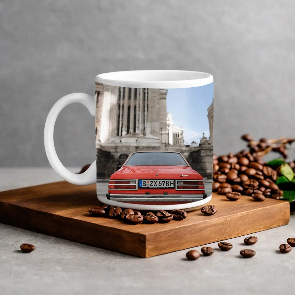Mitsubishi Lancer Classic Red Old Town Street – Mugs