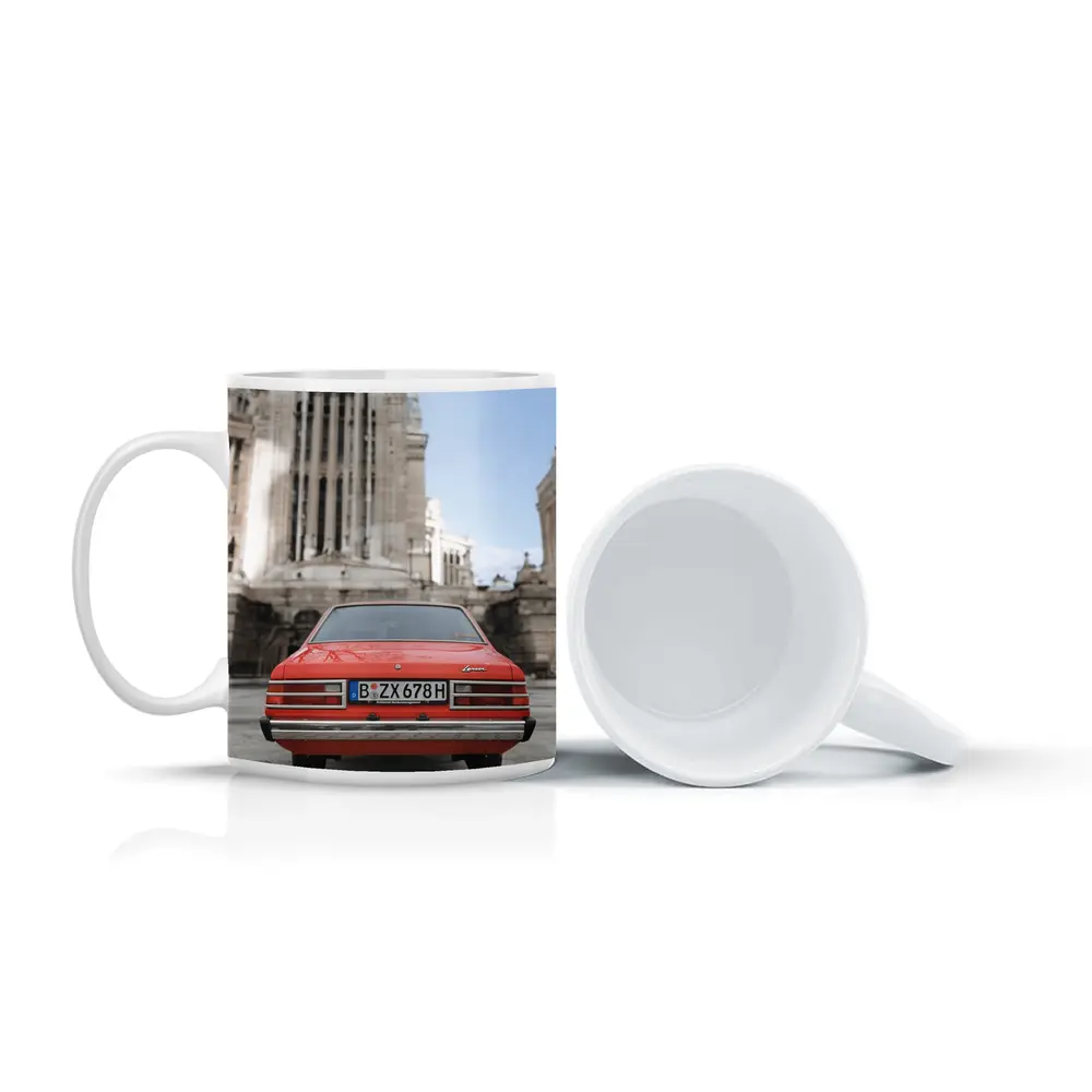 Mitsubishi Lancer Classic Red Old Town Street – Mugs