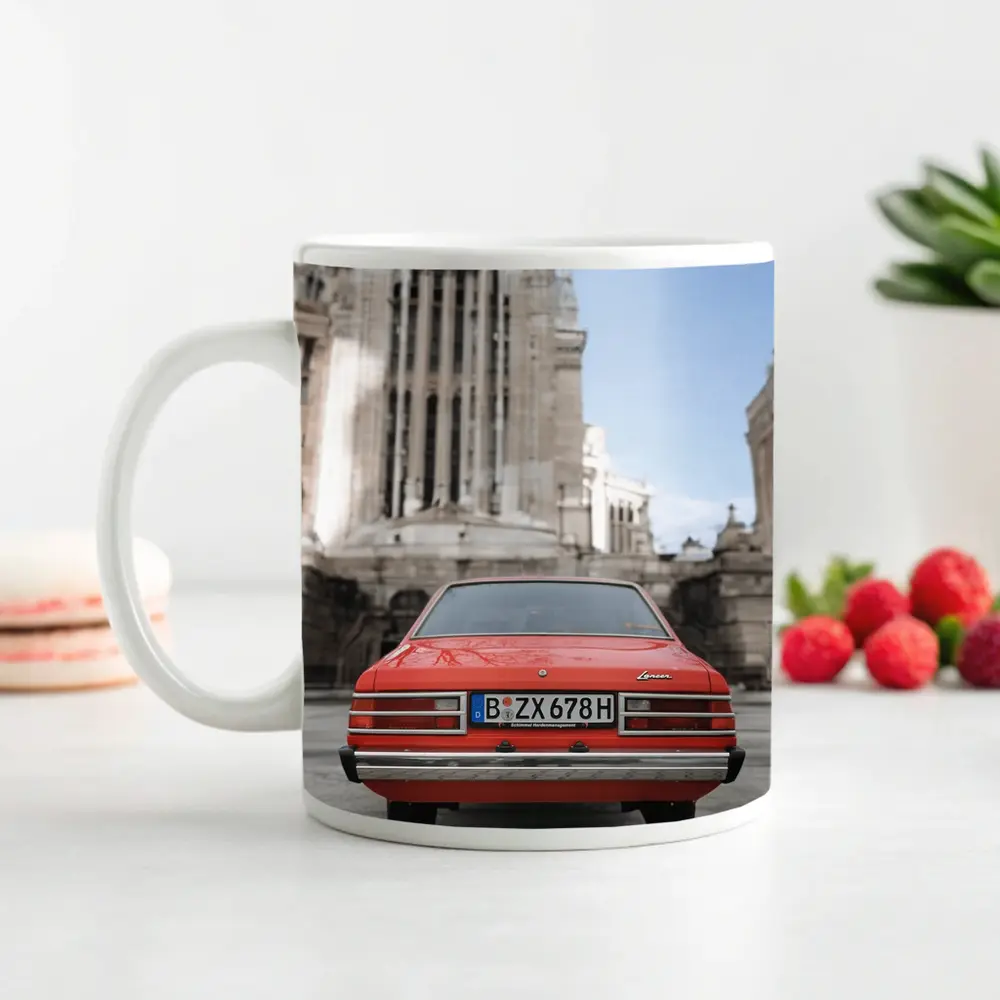 Mitsubishi Lancer Classic Red Old Town Street – Mugs