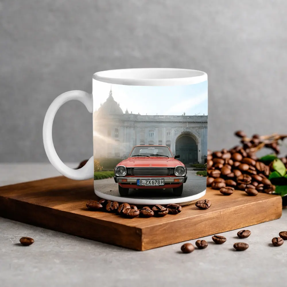 Mitsubishi Lancer Red Classic Car European Palace – Mugs
