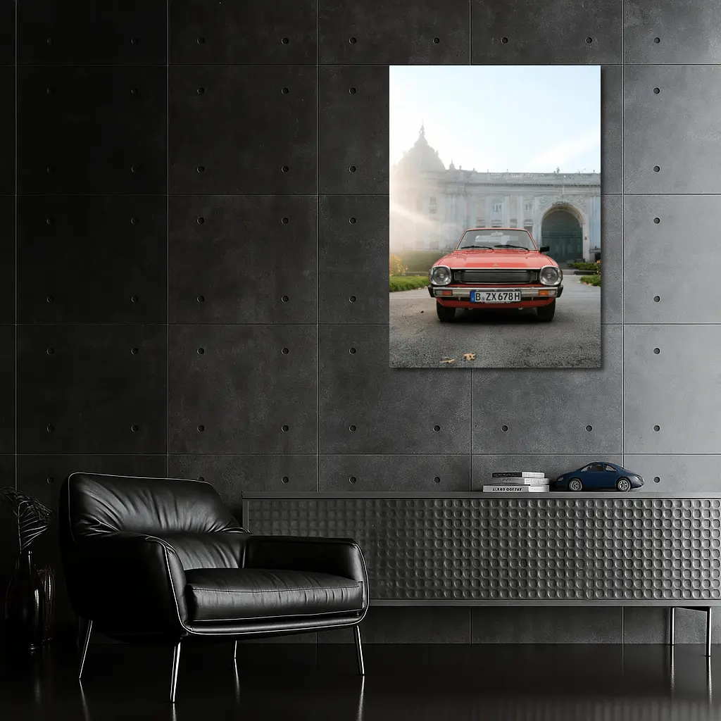 Mitsubishi Lancer Red Classic Car European Palace – Wall Art