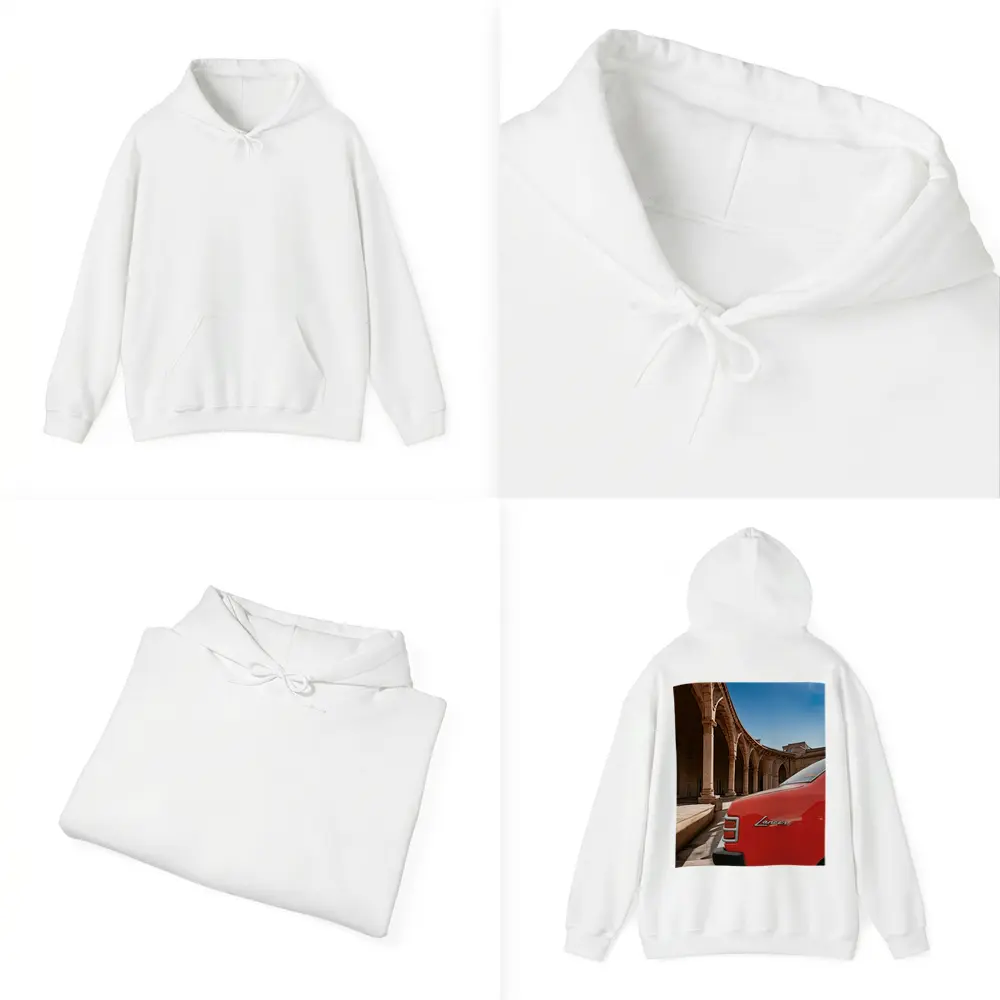 Mitsubishi Lancer Red Classic Car Old Town – Hoodies