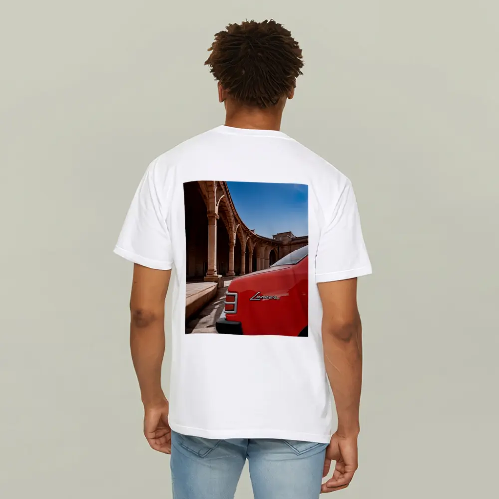 Mitsubishi Lancer Red Classic Car Old Town – T-Shirts