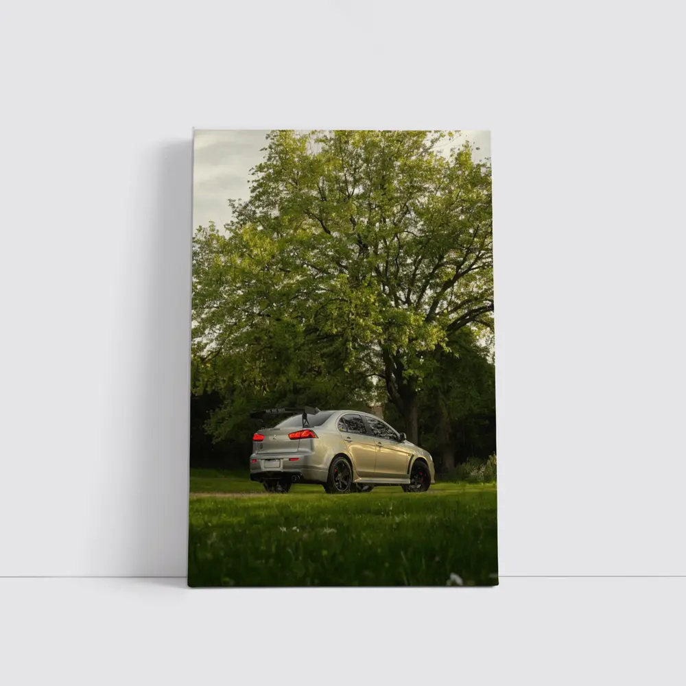 Mitsubishi Lancer Evolution Silver Park Setting – Wall Art