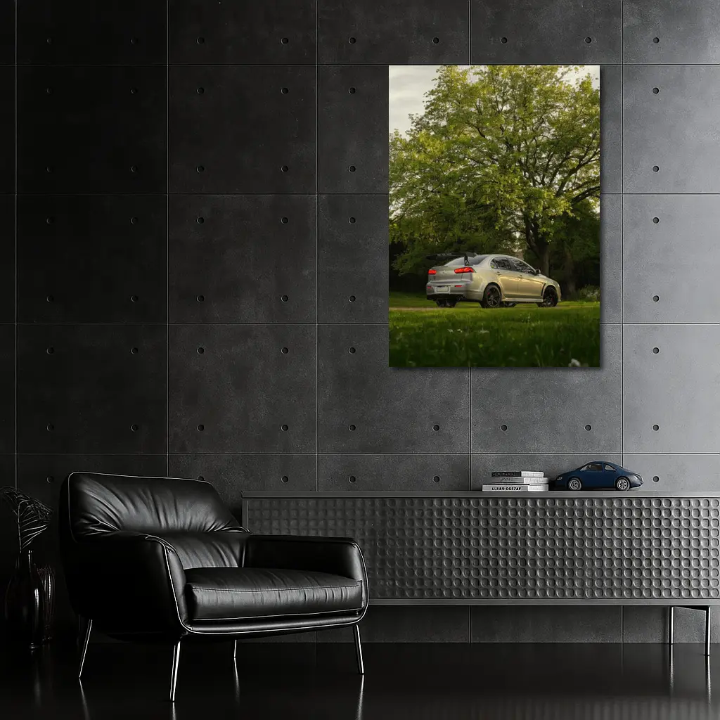Mitsubishi Lancer Evolution Silver Park Setting – Wall Art