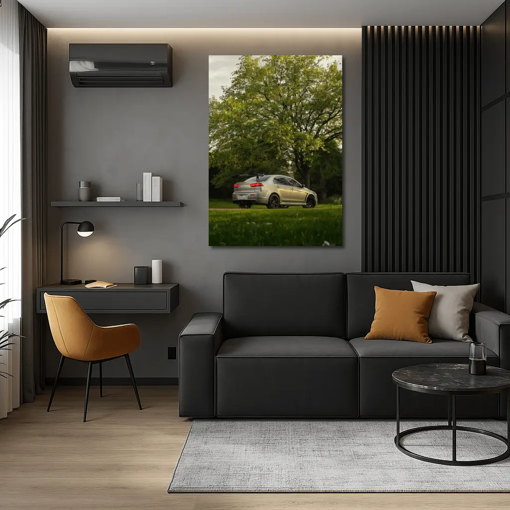 Mitsubishi Lancer Evolution Silver Park Setting – Wall Art