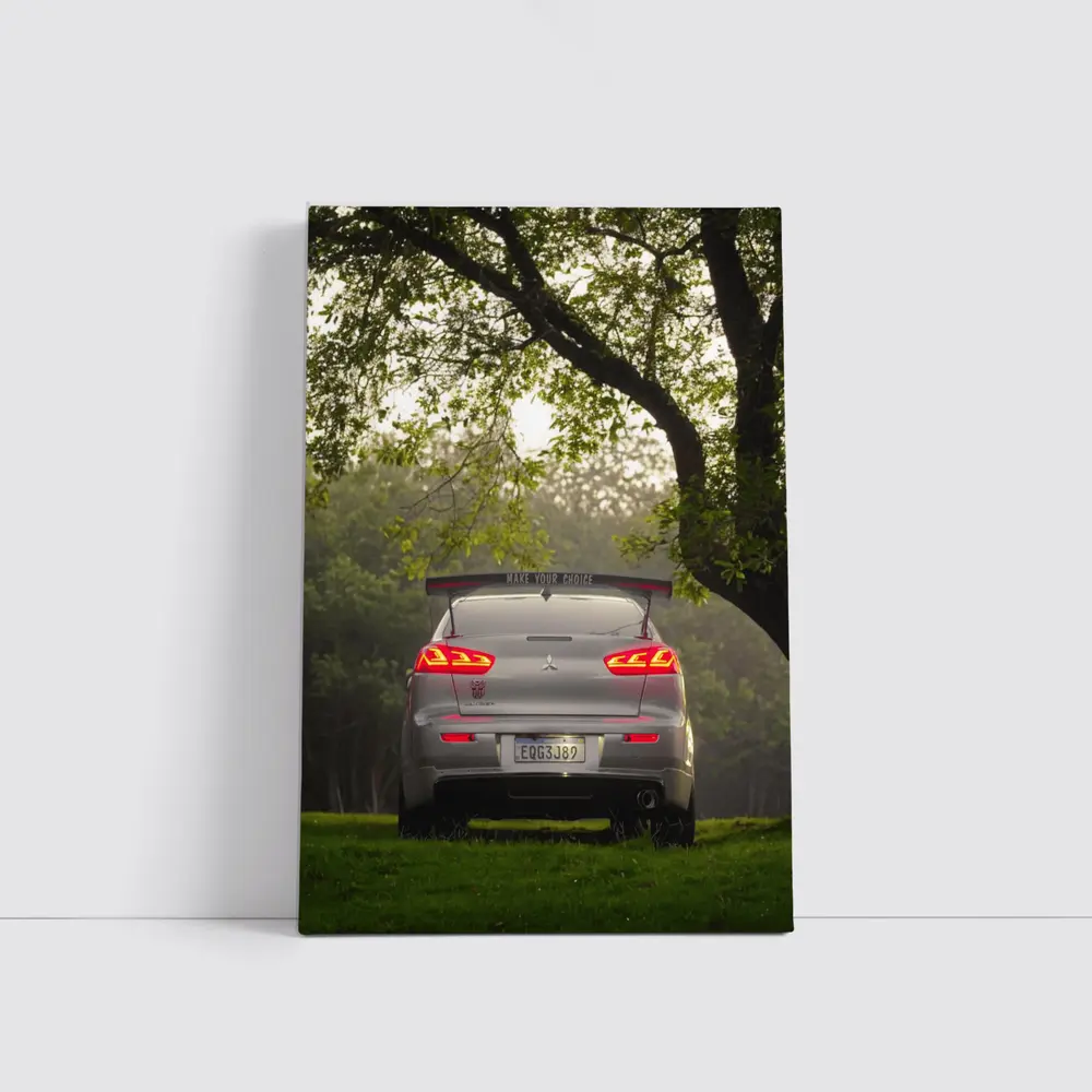 Mitsubishi Lancer Rear View Misty Park – Wall Art