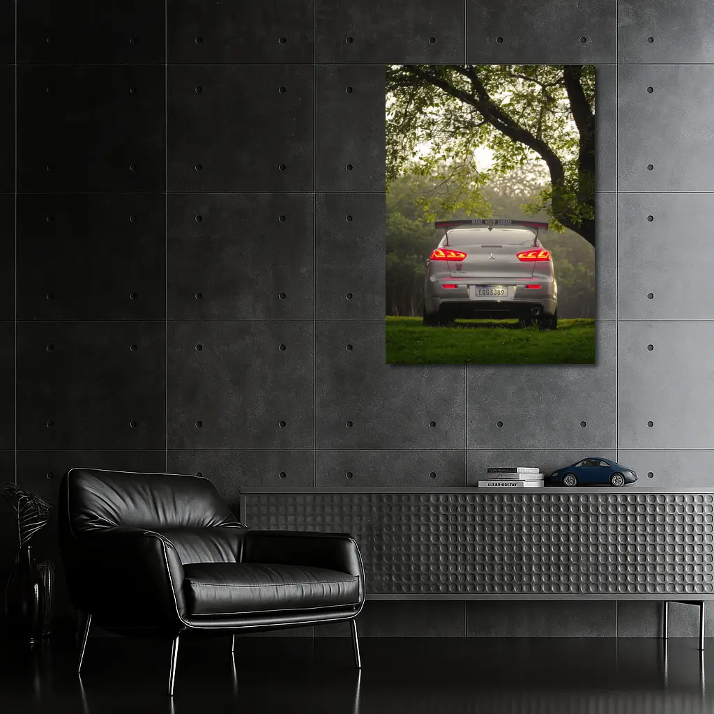 Mitsubishi Lancer Rear View Misty Park – Wall Art