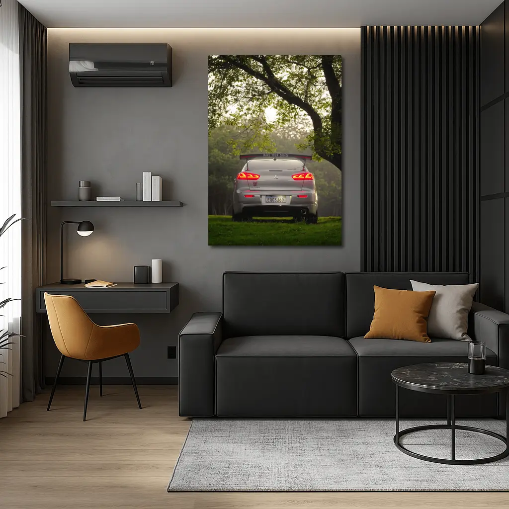 Mitsubishi Lancer Rear View Misty Park – Wall Art