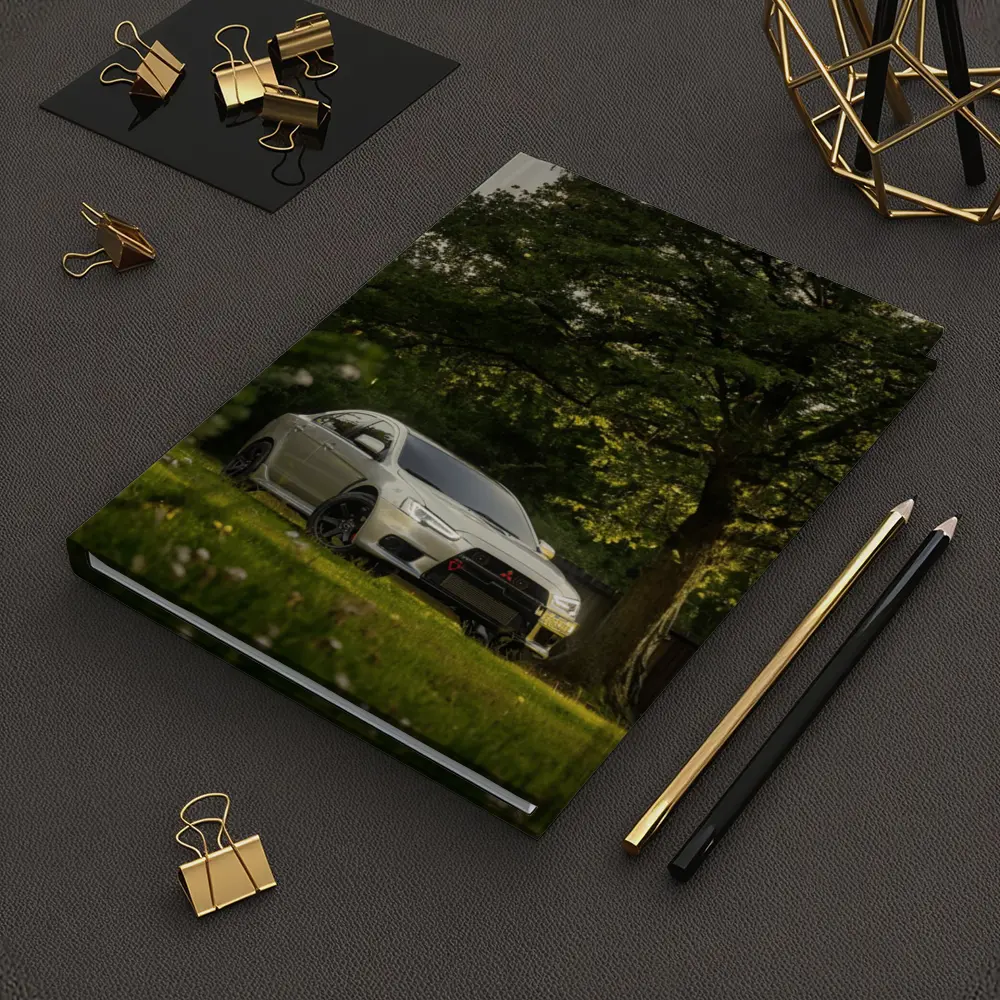 Mitsubishi Lancer Evolution Parked Under Green Trees – Notebooks