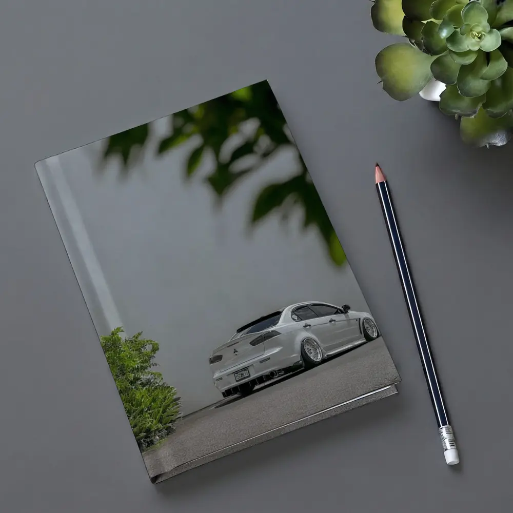 Mitsubishi Lancer White Stance Street Parking – Notebooks
