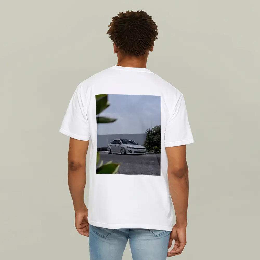 Mitsubishi Lancer Bagged White Stance Street – T-Shirts