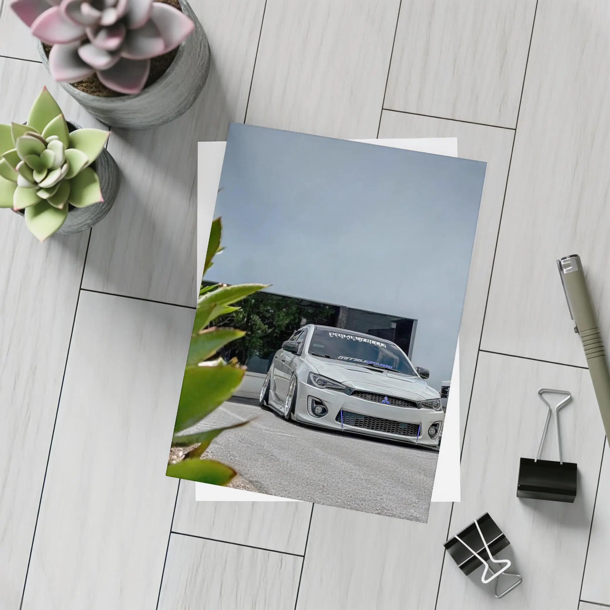 Mitsubishi Lancer Widebody Stance Parking Lot – Postcards