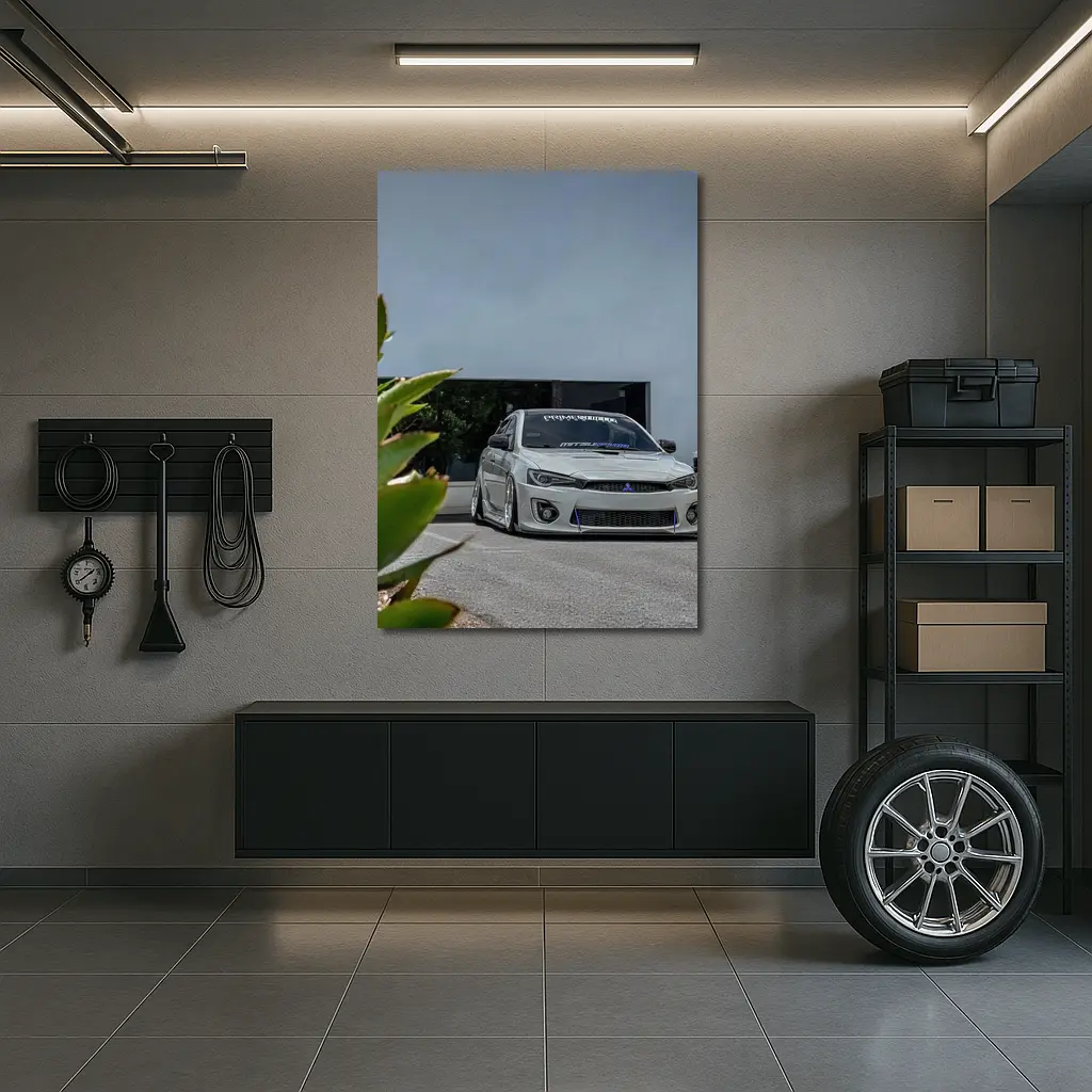 Mitsubishi Lancer Widebody Stance Parking Lot – Wall Art