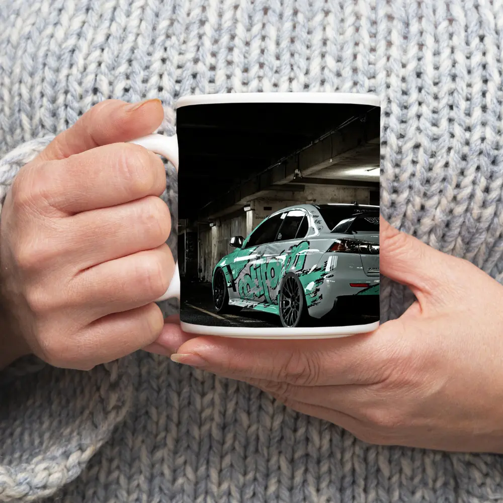 Mitsubishi Lancer Graffiti Wrap Underground Parking – Mugs